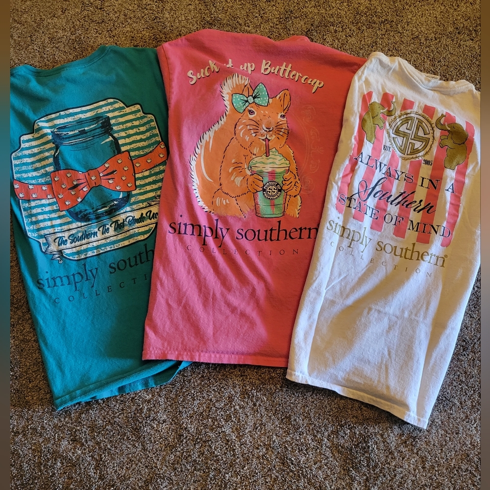 Lot of 3 simply southern t-shirts all size small
